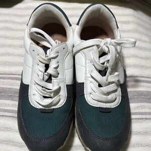 White and Green Sneakers